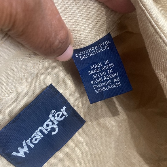 Wrangler snap button down long sleeve men’s shirt size 2XLT great condition - Picture 4 of 8